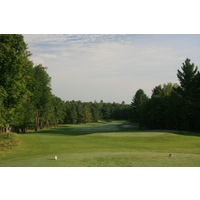 The first hole at Black Lake Golf Club is a gentle dogleg-right par 4. 